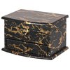 Vintiquewise Black and Gold Marble Decorative Modern Wooden Jewelry Box Holder with Lining, and Drawer QI004371